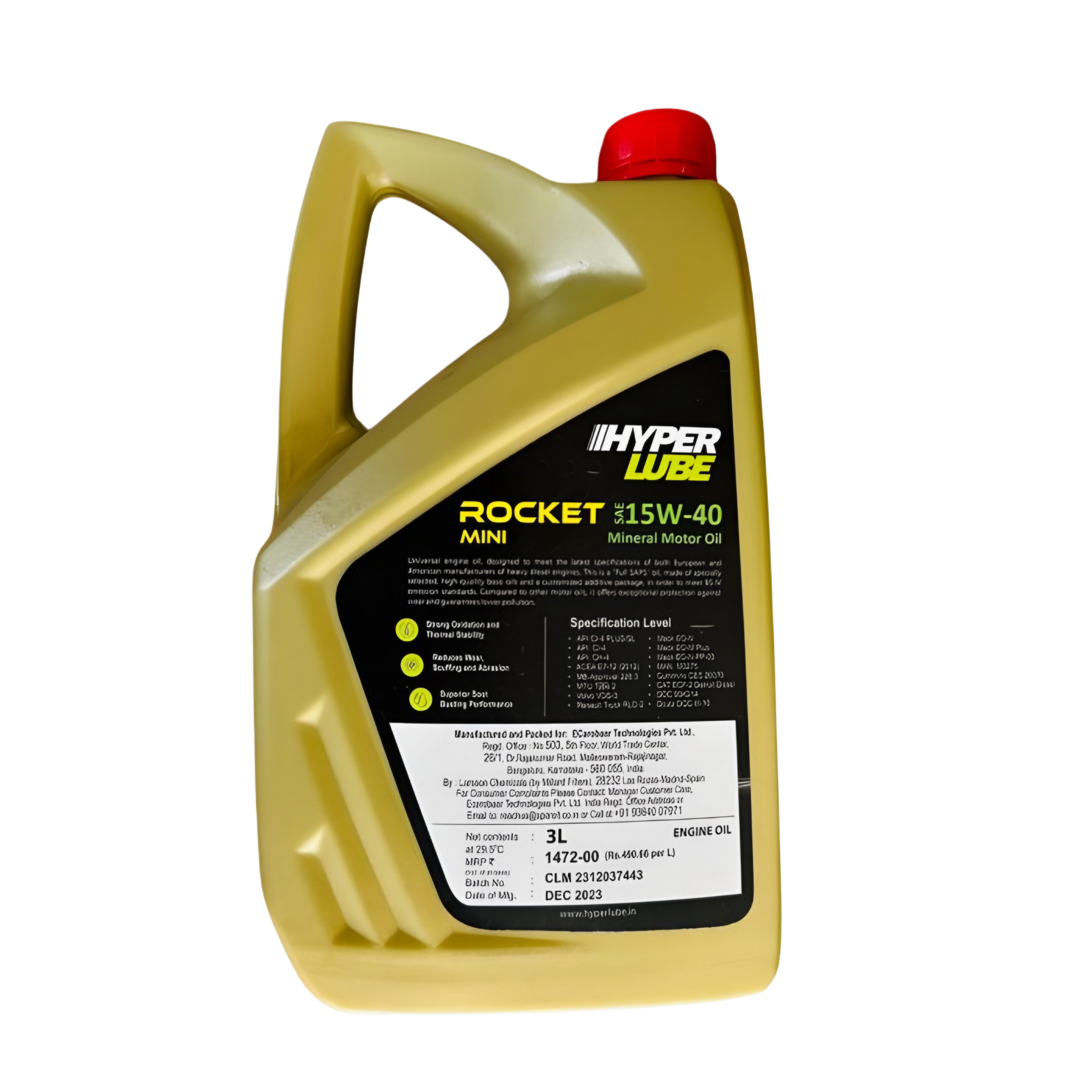 Rocket Mini 15w40 CI 4+ -3L back