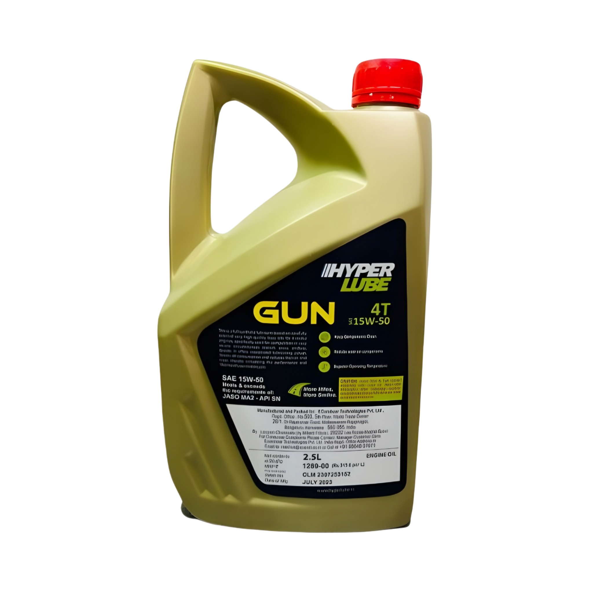 Fully Synthetic 4T Gun 15w50 SN+ - 2.5L back